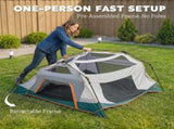 Outsunny Cabin Tent Easy Setup 3000mm Waterproof Camping Tent 4 Person with Carrying Bag Green T3398P554967