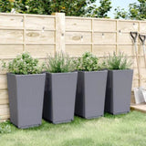 ZNTS Garden Planters 4 pcs Blue Grey 32.5x32.5x57 cm PP 367851