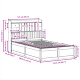 Bed Frame without Mattress White 135x190 cm Double Solid Wood Pine 3323510