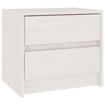 ZNTS Bedside Cabinet White 40x30.5x35.5 cm Solid Pine Wood 808075