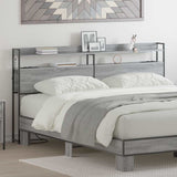 Headboard with Shelf Grey sonoma 200 cm Engineered wood 859718
