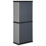 Garden Cabinet Grey and Black PVC and PP Medium 340984