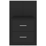 ZNTS Wall-mounted Bedside Cabinet Black 810991