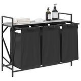 Laundry Basket 3 Compartments with Shelf Grey Sonoma 859063