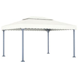 ZNTS Gazebo with LED String Lights 400x300 cm Cream Aluminium 3070351