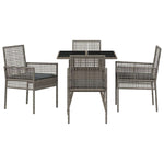 Garden Dining Set 5 pcs Grey Poly rattan 3334928