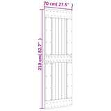 Sliding Door with Hardware Set 70x210 cm Solid Wood Pine 3203110