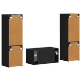 TV Cabinet Set 5 pcs Black Engineered Wood 3409097