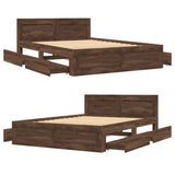 Bed Frame with Headboard without Mattress Brown Oak 120x190 cm Small Double 3295610