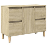3 Piece Bathroom Furniture Set Sonoma Oak Engineered Wood 3307671