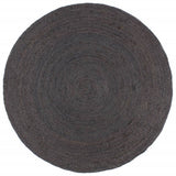 Handmade Rug Jute Round 210 cm Dark Grey 343597