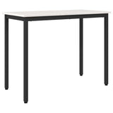 Table White 100 x 50 x 77 cm Engineered Wood and Steel 873795