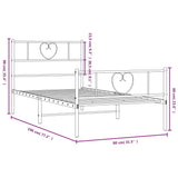 Metal Bed Frame without Mattress with Footboard Black 75x190cm 355471