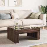 Coffee Table with Infinity LED Brown Oak 70x50x30 cm 847615