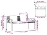 Outdoor Benches 2 -Seater 116 x 56 x 75 cm Poly Rattan 42025355