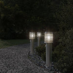 ZNTS Outdoor Floor Lamps with Sensors 3pcs Silver 60 cm Stainless Steel 4006366