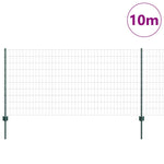 Fence with Posts Green 1 x 10 m Steel 3335983