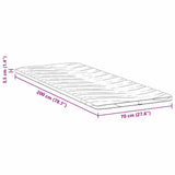 Mattress Topper White 70 x 200 x 3.5 cm Knit Fabric 4106401