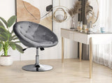 Swivel Dressing Stool, Velvet-feel Upholstered Vanity Chair, Adjustable Height Tub Makeup Chair with T3398P329822