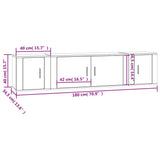 3 Piece TV Cabinet Set White Engineered Wood 3188414