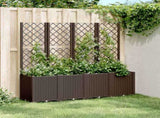 Garden Planter with Trellis Brown 160x40x140 cm PP 367875