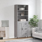 Highboard Grey Sonoma 69.5x34x180 cm Engineered Wood 3190043