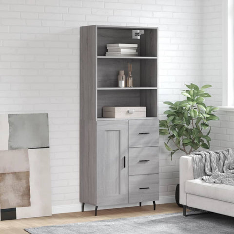 Highboard Grey Sonoma 69.5x34x180 cm Engineered Wood 3190043