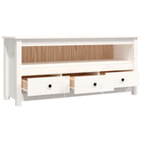 TV Cabinet White 114x35x52 cm Solid Wood Pine 821503