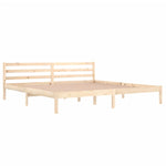 ZNTS Bed Frame without Mattress Solid Wood Pine 200x200cm 810450