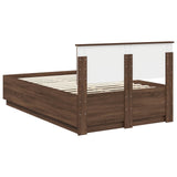 Bed Frame with Headboard Brown Oak 120 x 190 cm Engineered Wood 3408186