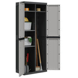 Outdoor Storage Cabinet Grey and Black 65x37x165 cm PP 364200