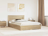 Bed Frame with Drawer Sonoma Oak 120 x 200 cm Engineered Wood 3410344