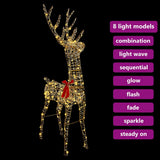 3D Reindeer with 140 LEDs Warm white 128 cm PET 42019056