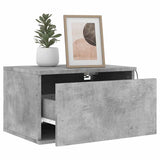 Wall-mounted Bedside Cabinets with LED Lights 2 pcs Concrete Grey 836833