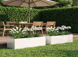 Garden Planter 2 pcs White 100 x 30 x 30 cm Cold-rolled Steel 8005221