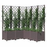 Garden Planter with Trellis Brown 120x120x136 cm PP 318267