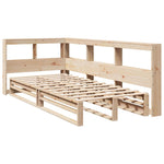 ZNTS Bookcase Bed without Mattress 90x200cm Solid Wood Pine 3324508