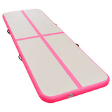 Inflatable Gymnastics Mat with Pump 500x100x10 cm PVC Pink 91918