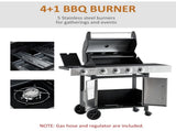 Gas Barbecue Grill 41 Burner Garden Smoker BBQ Trolley w/ Side Burner Warming Rack Side Shelves T3398P315386