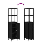 ZNTS 3 Piece Bathroom Furniture Set - Black Oak Engineered Wood 3328379