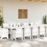 Garden Dining Set 15 pcs White Polt rattan 3378645
