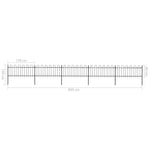 ZNTS Garden Fence with Hoop Top Steel 8.5x0.8 m Black 277651