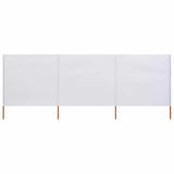 3-panel Wind Screen Fabric 400x160 cm Sand White 47148