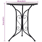 Mosaic Bistro Table Grey 61cm Ceramic 46715
