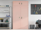 Storage Cabinet 2 pcs Pink 90 x 40 x 220 cm Steel Lockable 3438658