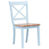 Dining Chairs 6 pcs Grey and Natural Solid Rubber Wood 277545