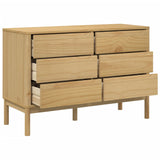 Chest of Drawers FLORO Wax Brown Solid Wood Pine 374011