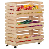 Vegetable Trolley 77x30x80 cm Solid Pinewood 327327