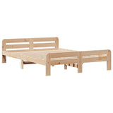 ZNTS Bed Frame without Mattress 140x190 cm Solid Wood Pine 855484