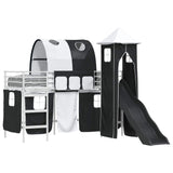 Kids'Loft Bed Frame White and Black 75 x 190 cm Metal 42020892